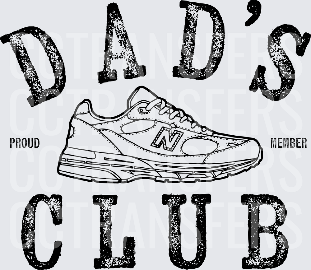 Dad's Club Proud Member Dad Sneaker Design (DTF)