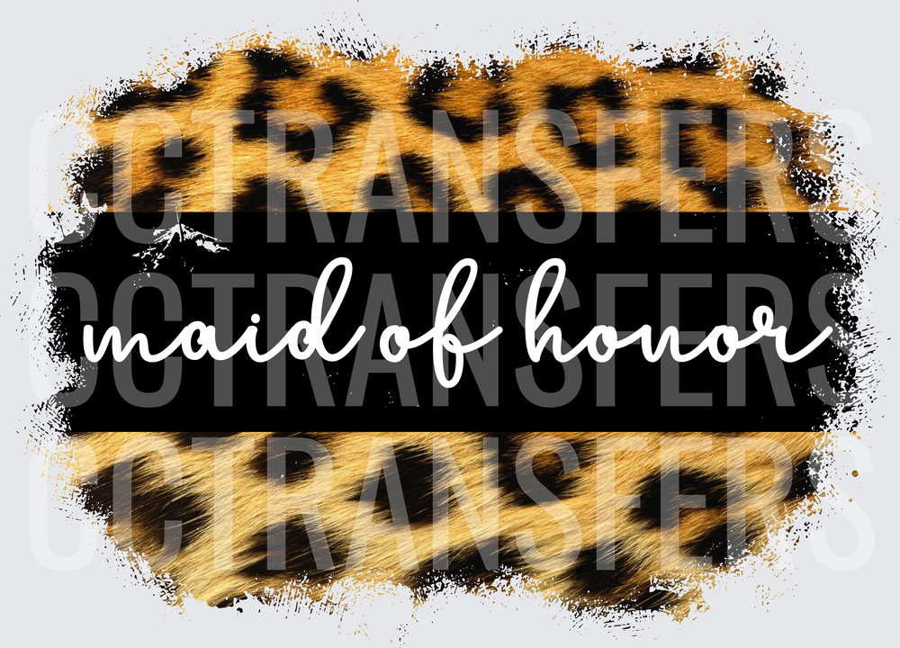 Maid of Honor Leopard Print Brush Stroke (DTF)