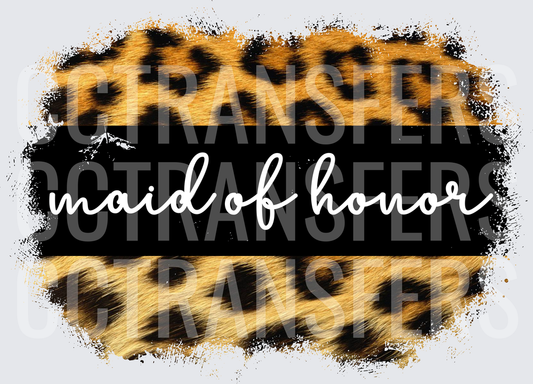 Maid of Honor Leopard Print Brush Stroke (DTF)