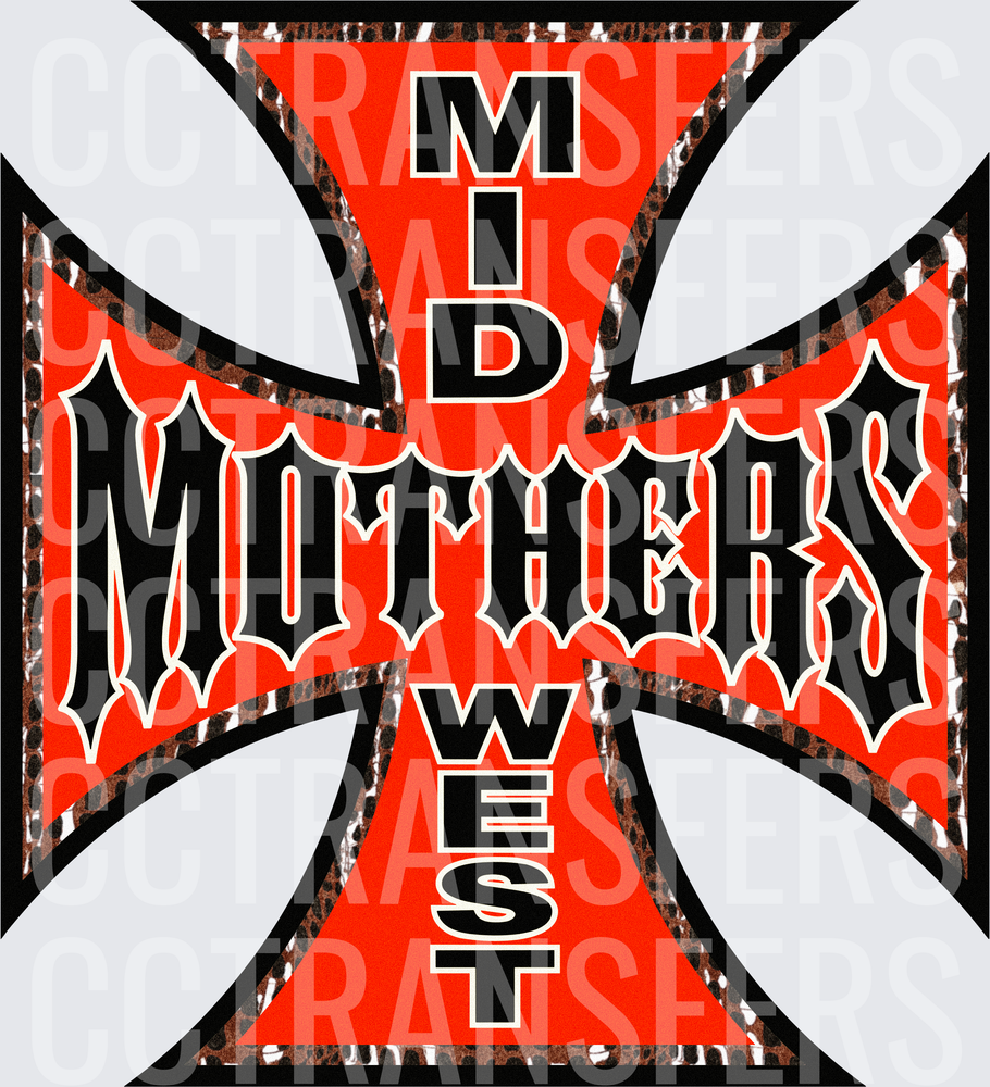 Mid Mothers West Iron Cross Bold Biker Graphic (DTF)