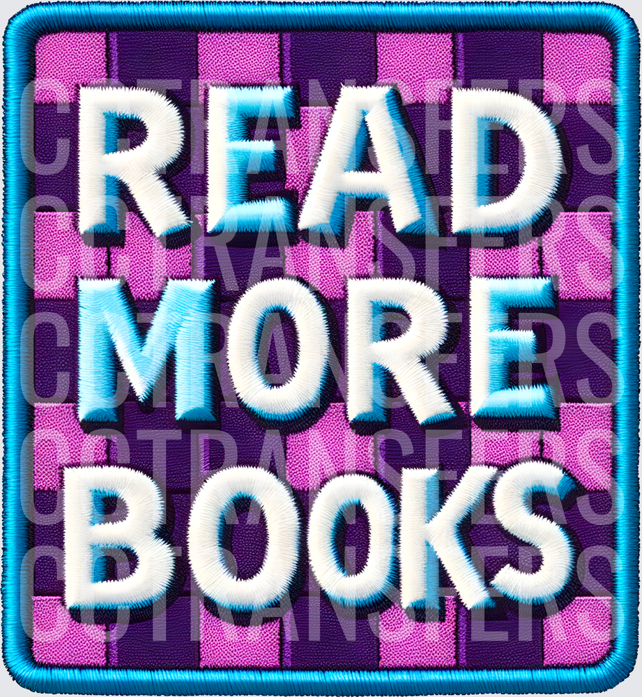 Read More Books Embroidered Patch Style (DTF)