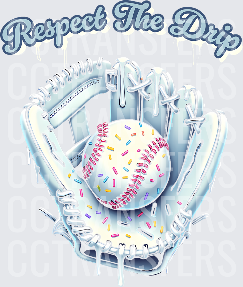 Respect The Drip Baseball Glove Sprinkle Ball (DTF)