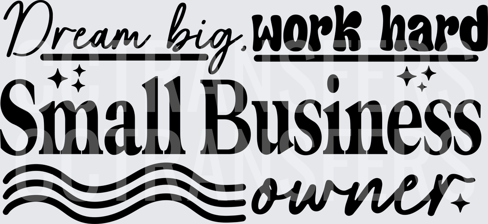 Dream Big Work Hard Small Business Owner (DTF)