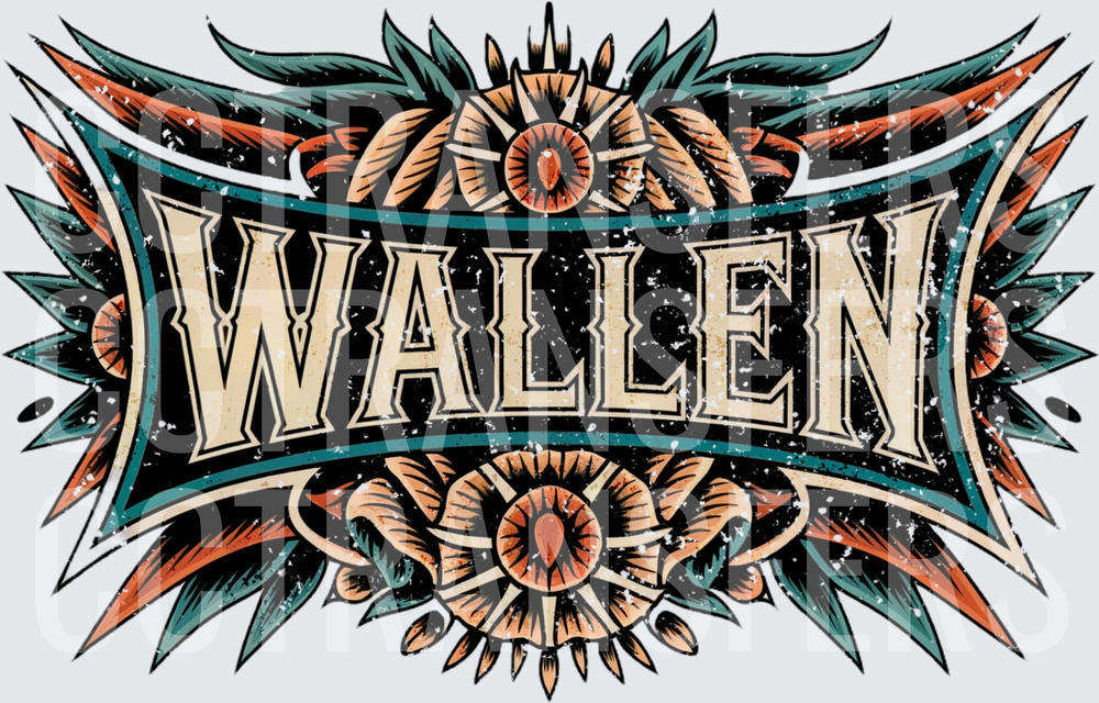 Vintage Floral Western Badge Graphic (DTF)