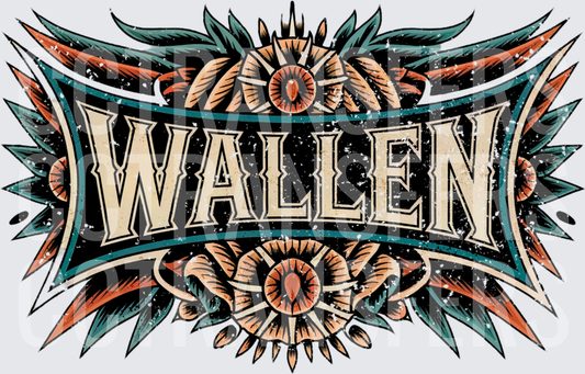 Vintage Floral Western Badge Graphic (DTF)