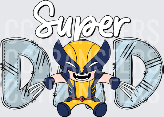 Super Dad Clawed Superhero Chibi Character (DTF)