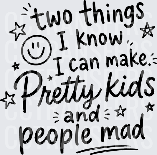 Two Things I Know I Can Make Pretty Kids And People Mad (DTF)